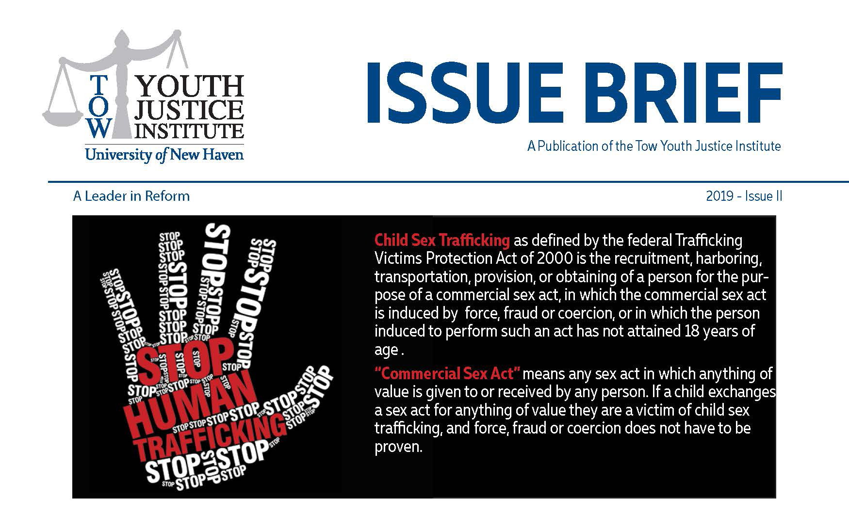 Sex Trafficking Issue Brief