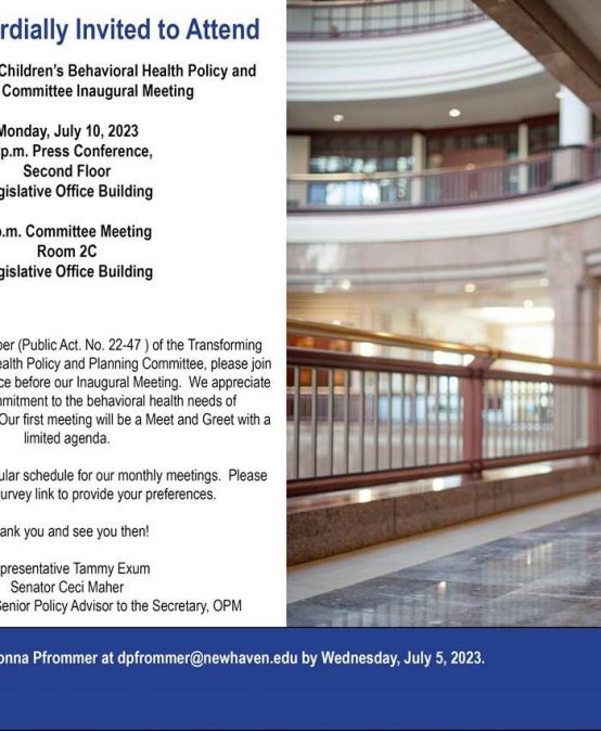 Transforming Children’s Behavioral Health Policy and Planning Committee holds kickoff meeting July 10 at Legislative Office Building in Hartford