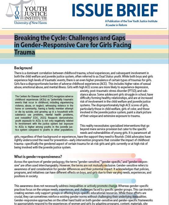 Breaking the Cycle: Challenges and Gaps in Gender Responsive Care for Girls Facing Trauma